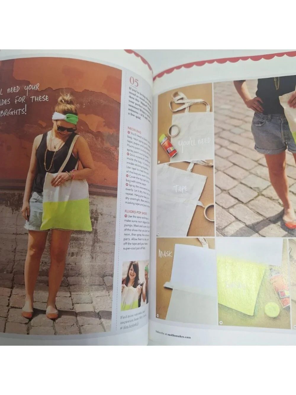 Issue 16 Mollie Makes 2012 UK Magazine Retro Fabric Tag Kit Friendship bracelets